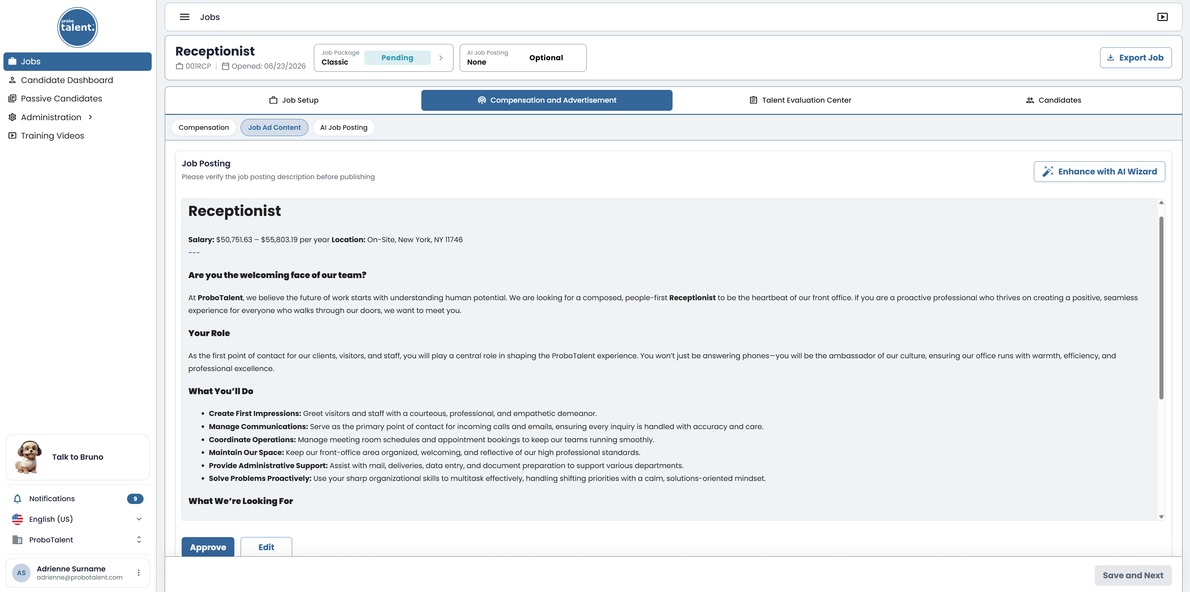 Job Ad Content - Job Creation