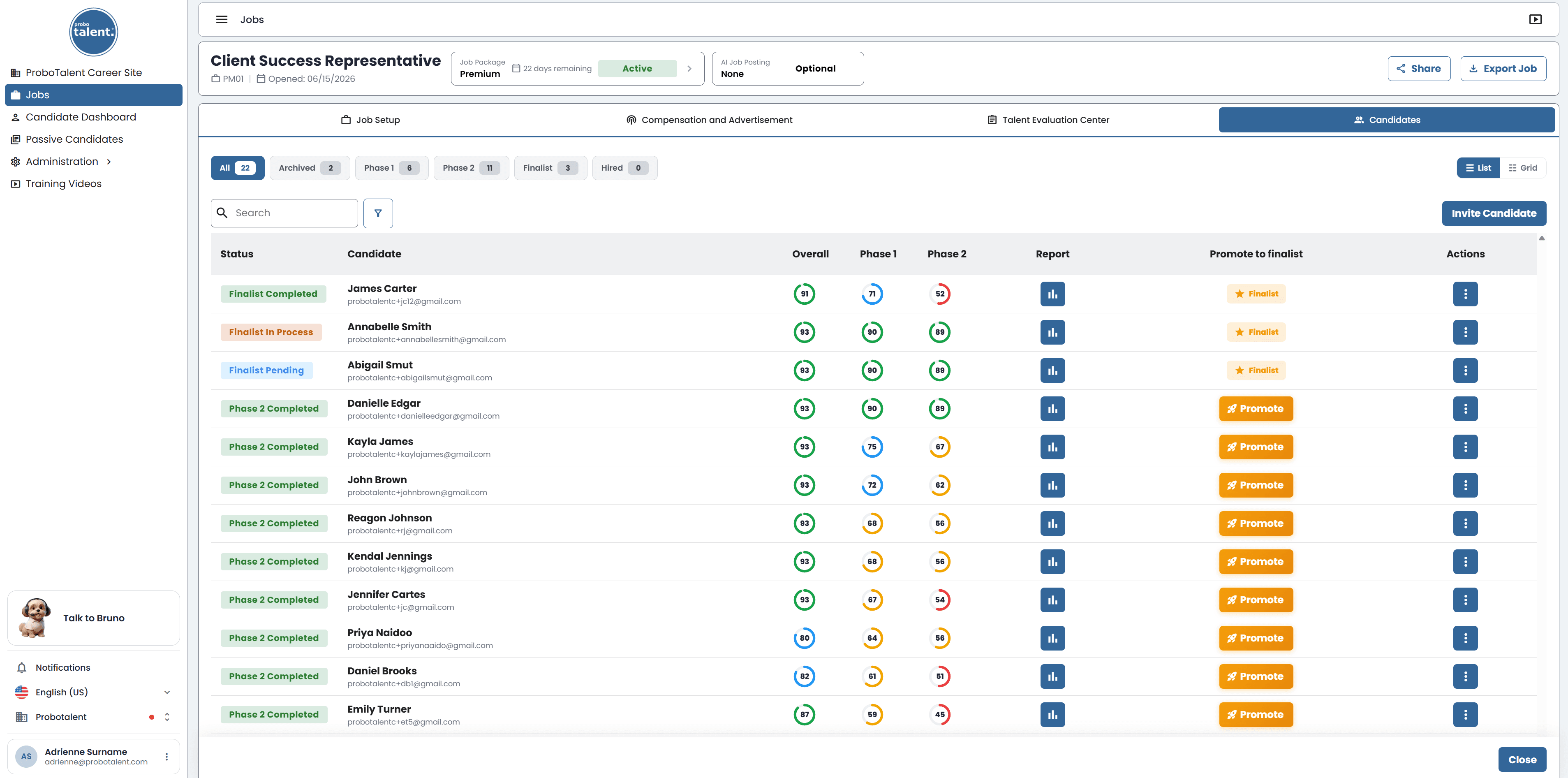Candidate Stack Rank - Platform Overview - Assessments